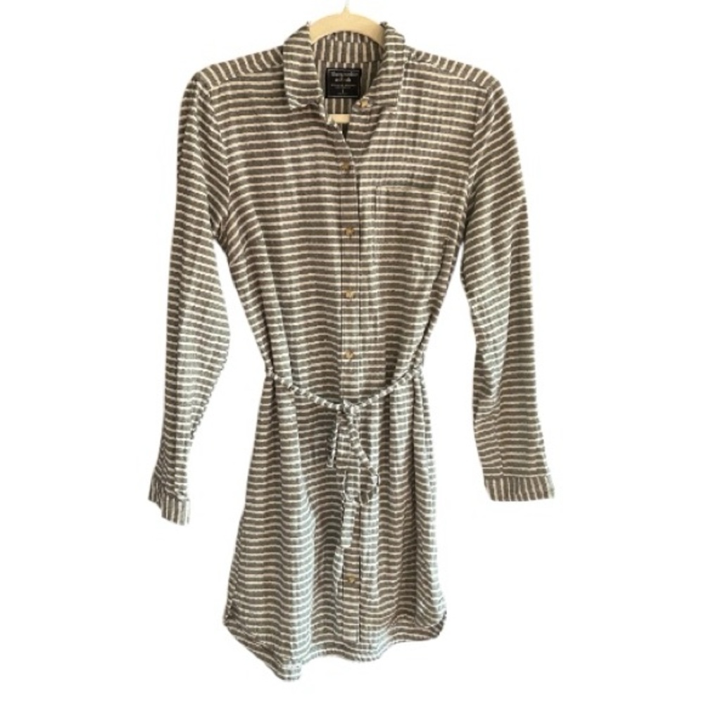 ABERCROMBIE & FITCH‎ Super Soft Striped Long Sleeve Shirt Dress S